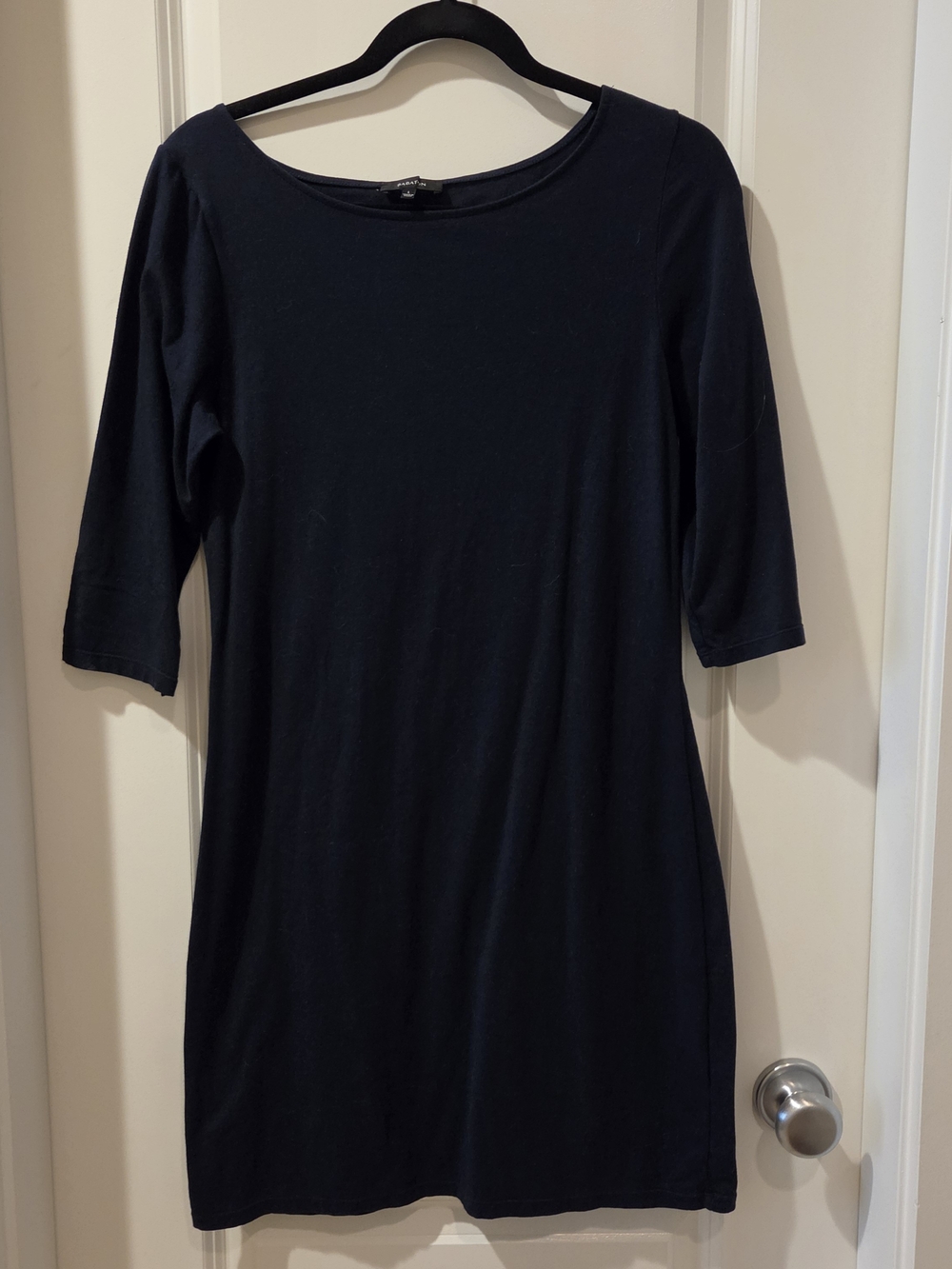 Babaton Black 3/4 Sleeve Shift Dress